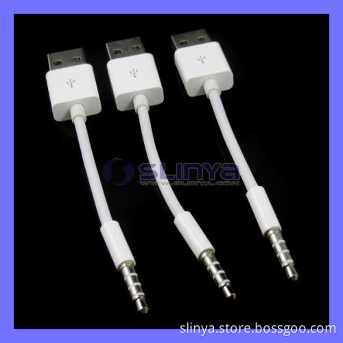 3.5mm Data Sync Adapter Shuffle USB Audio Cable for iPod Nano 4 5 6 7 Touch Gen